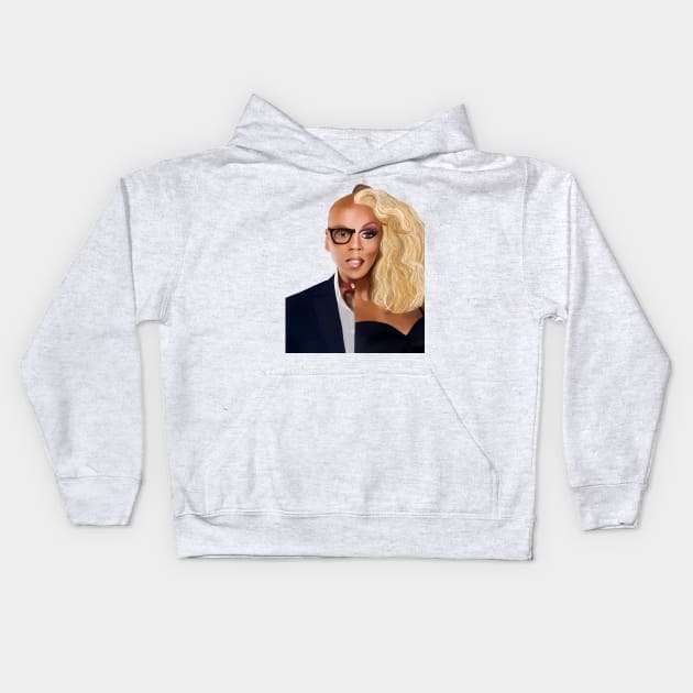 Rupaul Illustration Kids Hoodie by AngelaGutierrezGraphicDesign